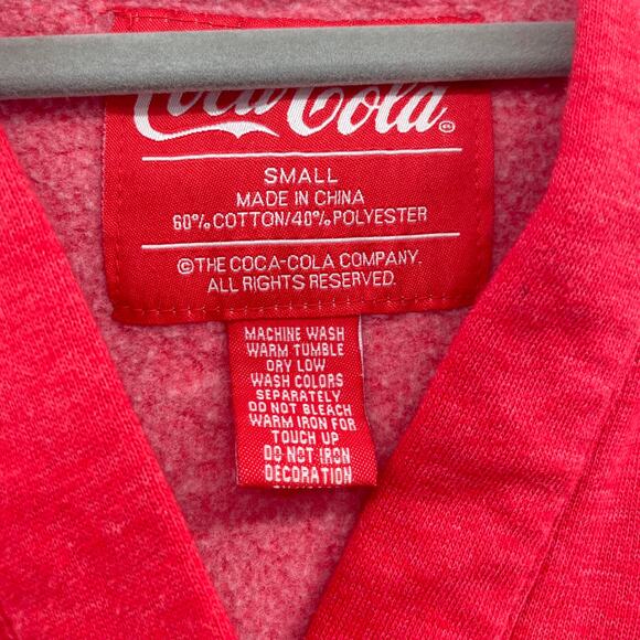 Coca Cola Women V-Neck Hooded Side Drawstring Hoodie - Picture 5 of 7